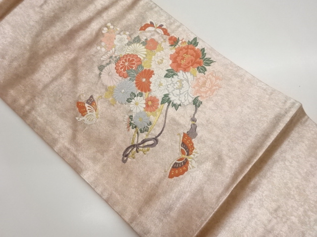 JAPANESE NAGOYA OBI / WOVEN FLOWERS